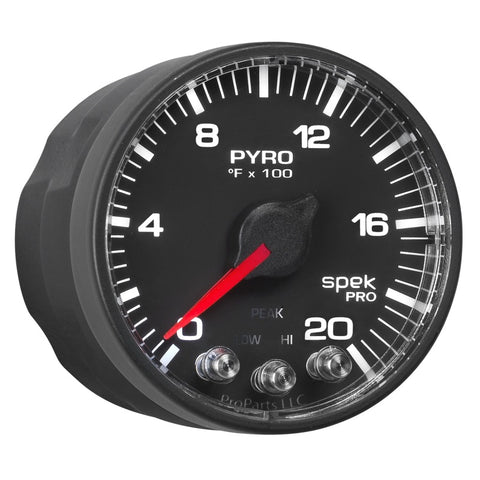 Autometer Spek-Pro 52.4mm 0-2000F Digital Stepper Motor Pyrometer Gauge - P310328