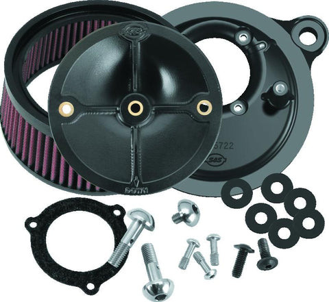 S&S Cycle 2008+ BT w/ S&S 66mm Throttle Body Stealth Air Cleaner Kit w/o Cover - 170-0165