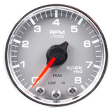 Autometer Spek-Pro Gauge Tach 2 1/16in 8K Rpm W/ Shift Light & Peak Mem Slvr/Chrm - P33421
