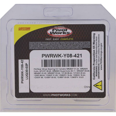 Pivot Works 99-23 Yamaha YZ125 Rear Wheel Bearing Kit - PWRWK-Y08-421