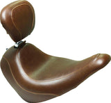 Mustang 18-21 Harley Low Rider, Sport Glide Wide Tripper Solo Seat w/Driver Backrest - Brown - 83037