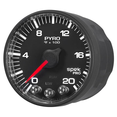 Autometer Spek-Pro 52.4mm 0-2000F Digital Stepper Motor Pyrometer Gauge - P310328