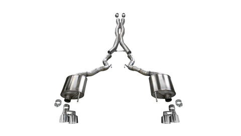 Corsa 2018-2023 Ford Mustang GT Convertible w/o Active Valves Xtreme Cat-Back w/ 4in Tips - 21048