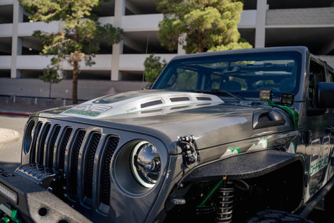 DV8 Offroad 18+ Jeep JL Heat Dispersion Hood - Primer Black - HDMBJL-01