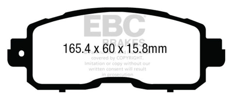 EBC 13+ Nissan Altima 2.5 (L33) Sedan Yellowstuff Front Brake Pads - DP43011R