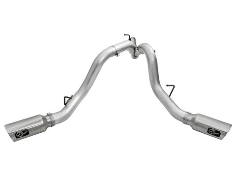 aFe Atlas Exhaust 4in Dual DPF-Back Al Steel w/ Pol Tips 16-17 GM Diesel Truck V8-6.6L (td) LML - 49-04080-P