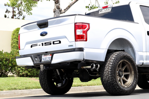 Carven 15-20 Ford F-150 Ecoboost Competitor Series Cat-Back w/TR-Series Muf. & 4in Dual Tip-Polished - CF1007