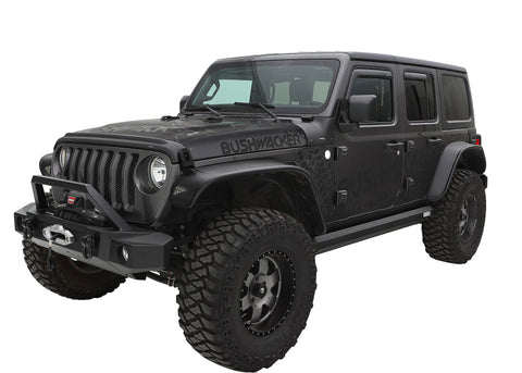 Bushwacker 2018+ Jeep Wrangler (JL) Unlimited Flat Style Flares 4pc - Black - 10923-07
