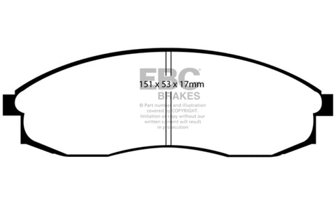EBC 93-98 Nissan Skyline (R33) 2.5 GTS Yellowstuff Front Brake Pads - DP41082R