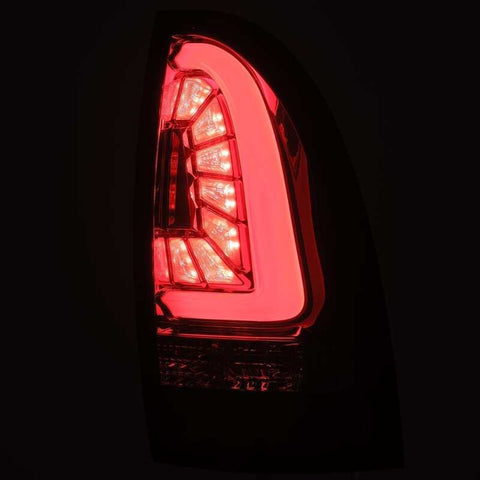 AlphaRex 05-15 Toyota Tacoma PRO-Series LED Tail Lights Jet Black - 680030