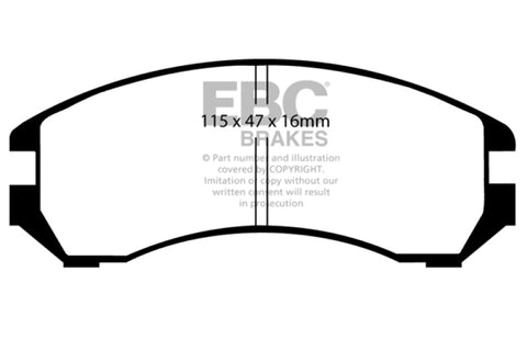 EBC 86-87 Nissan Pulsar NX 1.6 SE Redstuff Front Brake Pads - DP3665C