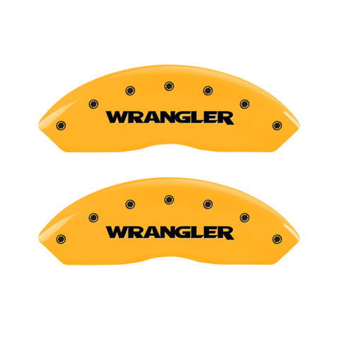 MGP 2 Caliper Covers Engraved Front Wrangler Yellow Finish Black Char 2006 Jeep Wrangler - 42009FWRGYL