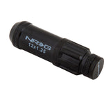 NRG 700 Series M12 X 1.25 Steel Lug Nut w/Dust Cap Cover Set 21 Pc w/Locks & Lock Socket - Black - LN-LS710BK-21