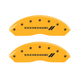MGP 4 Caliper Covers Engraved Front & Rear With stripes/Dodge Yellow finish black ch - 12200SDD3YL
