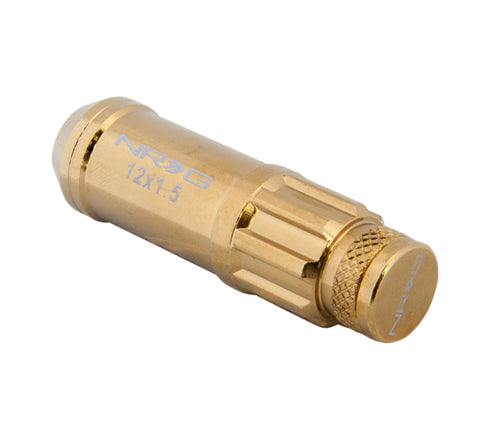 NRG 700 Series M12 X 1.5 Steel Lug Nut w/Dust Cap Cover Set 21 Pc w/Locks & Socket - Chrome Gold - LN-LS700CG-21