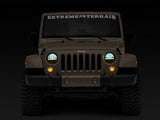 Raxiom 97-18 Jeep Wrangler TJ & JK Axial 7-In LED Headlights w/ DRL - Blk Housing (Clear Lens) - J143372