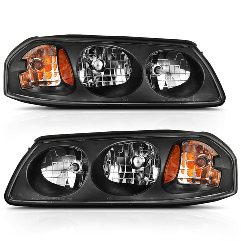 ANZO 2000-2005 Chevy Impala Crystal Headlight Black Amber - 121530