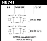 Hawk 13-15 Mercedes-Benz GL350/450 12-15 ML350 2015 ML250 HPS 5.0 Front Brake Pads - HB741B.723