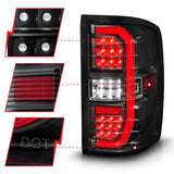 ANZO 14-18 GMC Sierra 1500 Full LED Taillights Black Housing Clear Lens (w/C Light Bars) - 311464