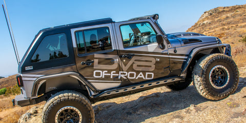 DV8 Offroad 07-18 Jeep Wrangler JK 2 Piece Fast Back Hard Top 4 Door - Black (DS Only) - HT07FB42
