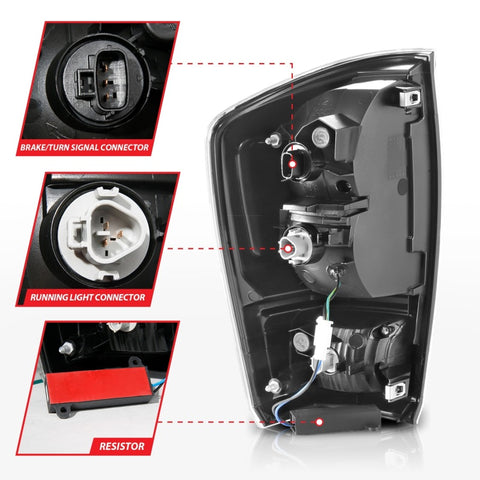 ANZO 16-21 Toyota Tacoma LED Tail Lights - w/ Light Bar Sequential Black Housing & Smoke Lens - 311401