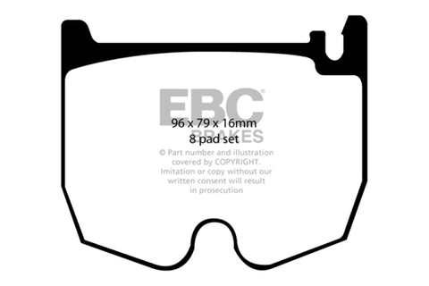 EBC 03-06 Mercedes-Benz CL55 AMG 5.4 Supercharged Redstuff Front Brake Pads - DP31486C