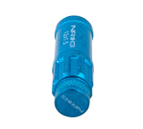 NRG 700 Series M12 X 1.5 Steel Lug Nut w/Dust Cap Cover Set 21 Pc w/Locks & Lock Socket - Blue - LN-LS700BL-21