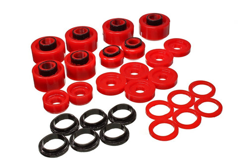 Energy Suspension 99-07 Ford F-250/F-350 SD 2/4WD Crew Cab Body Mount Set - Red - 4.4120R