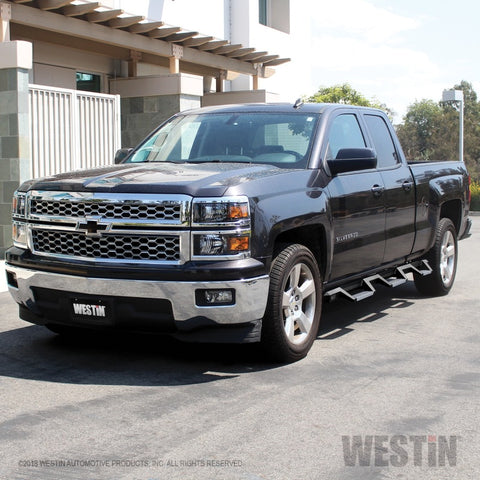 Westin 14-18 Chevrolet Silverado 1500 DC 6.5ft Bed HDX Stainless Drop W2W Nerf Step Bars - Tex. Blk - 56-5345952