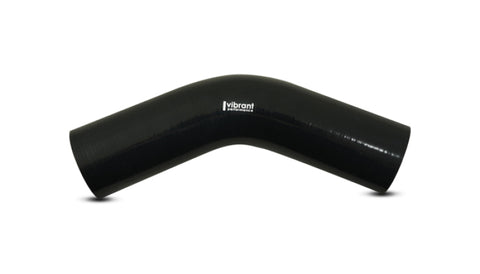 Vibrant 4 Ply Reinforced Silicone Elbow Connector - 1in ID x 8in Leg 45 Deg Elbow (BLACK) - 2968