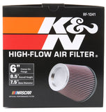K&N Round Tapered Universal Air Filter 6 inch Flange 7 1/2 inch Base 5 inch Top 7 1/2 inch Height - RF-1041
