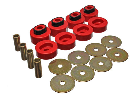 Energy Suspension 73-79 Chrysler RWD B-Body (Charger/GTX/Roadrunner/Superbee) Red Body Mount Set - 5.4111R