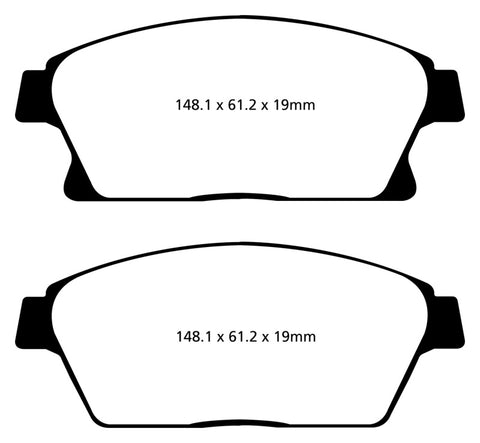 EBC 13-17 Buick Encore 1.4 Turbo Greenstuff Front Brake Pads - DP22067