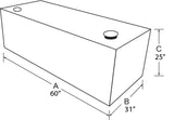 Tradesman Aluminum L-Shape Liquid Storage Tank Combo (48in. / 100 Gallon Capacity) - Brite - 3259