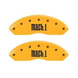 MGP 4 Caliper Covers Engraved Front & Rear Mach 1 Yellow Finish Black Char 2004 Ford Mustang - 10017SMCHYL