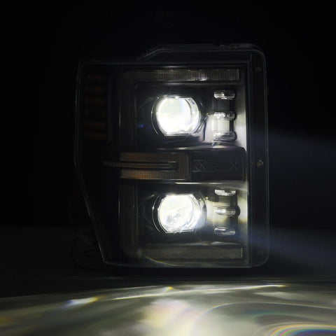 AlphaRex 08-10 Ford F250-550 LUXX-Series LED Projector Headlights Black w/Activ Light/Seq Signal - 880312