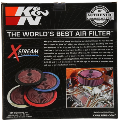 K&N X-Stream Top Filter X-Stream 16in OD - Black - 66-1601