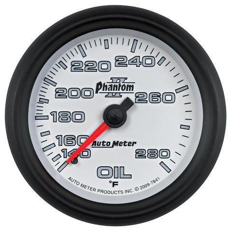 AutoMeter Gauge Oil Temp 2-5/8in. 140-280 Deg. F Mechanical Phantom II - 7841
