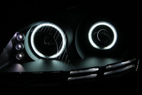 ANZO 2006-2009 Volkswagen Rabbit Projector Headlights w/ Halo Black (CCFL) - 121345