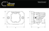 Diode Dynamics Stage Series C1 LED Pod Sport - Yellow Flood Flush ABL Each - DD6473S