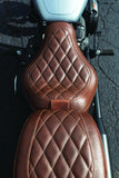 Mustang 18-21 Harley Street Bob Wide Tripper Solo Seat w/Driver Backrest Diamond Stitch - Brown - 83031