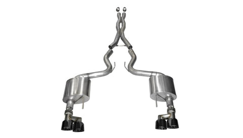 Corsa 2015-2017 Ford Mustang GT 5.0 3in Cat Back Exhaust Black Quad Tips (Xtreme) - 14335BLK