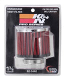 K&N 1.375 inch ID 3 inch OD 2.5 inch H Clamp On Crankcase Vent Filter - 62-1440