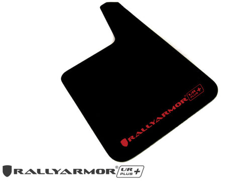 Rally Armor Universal Fit (No Hardware) UR Plus Red UR Mud Flap w/ White Logo - MF20-URP-RD/WH