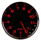Autometer Spek-Pro Gauge Tachometer 5in 11K Rpm W/Shift Light & Peak Mem Black/Chrome - P23931