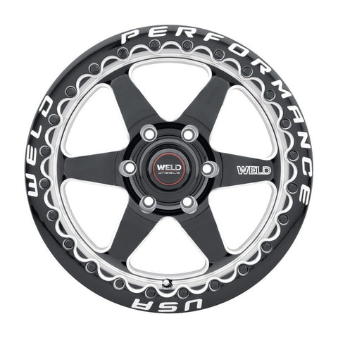 Weld S909 17x9.5 Ventura 6 Beadlock 6x127 ET35 BS6.625 Gloss BLK MIL DIA 78.1 - S90979581P35