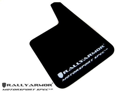 Rally Armor Universal Fit (No Hardware) Motorsport Spec Black UR Mud Flap w/ Gray Logo - MF20-MSUR-BK/GY