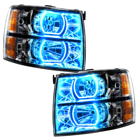 Oracle 07-13 Chevy Silverado SMD HL - Blk - Square Style - ColorSHIFT w/ 2.0 Controller - 8189-333