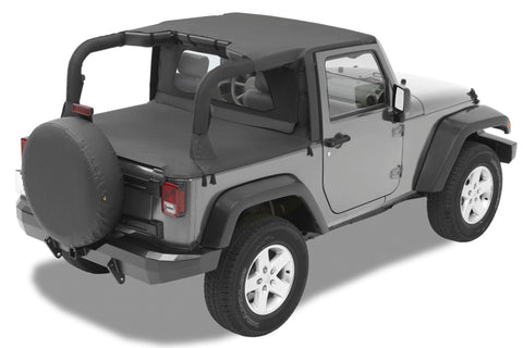 Bestop 07-09 Jeep Wrangler JK 2-Door Header Targa Bikini (Black Diamond) - 52580-35