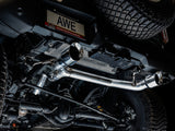 AWE Tuning 2021+ Ford Bronco 0FG Dual Rear Exit Exhaust w/Chrome Silver Tips & Bash Guard - 3015-32456